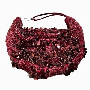 LIKE NEW Raspberry beaded purse